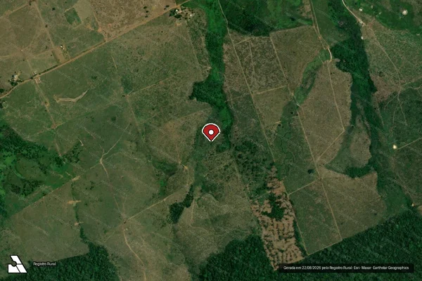 Imagem de satélite de Infração Ambiental em Apuí - AM (marcador da localização)