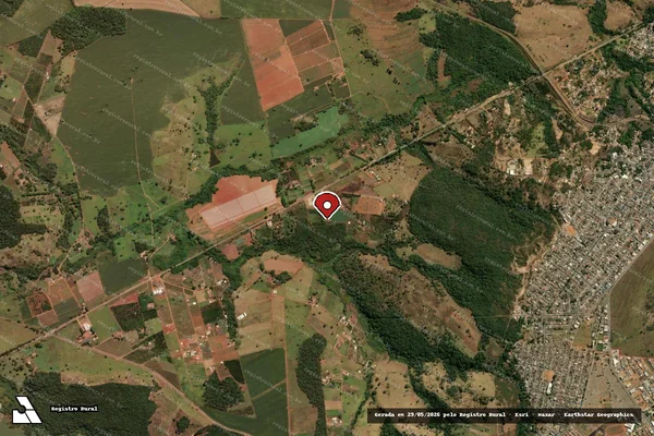 Imagem de satélite de Infração Ambiental em Anápolis - GO (marcador da localização)