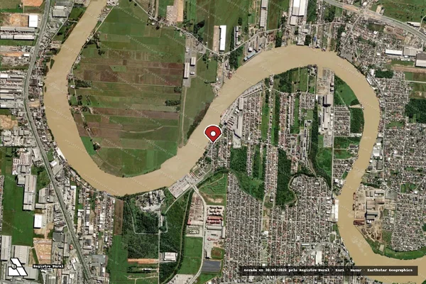 Imagem de satélite de Infração de pesca(Não Classificada-Móvel) em Itajaí - SC (marcador da localização)