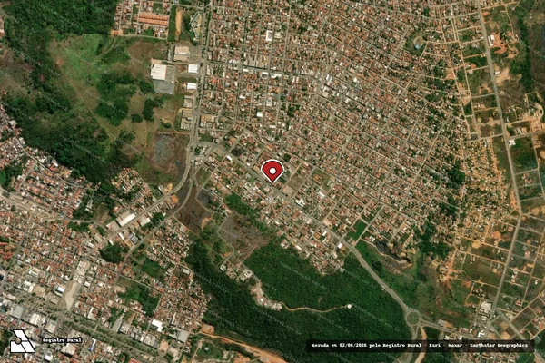 Imagem de satélite de Infração da Flora em Parauapebas - PA (marcador da localização)