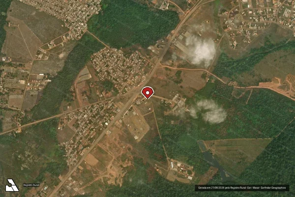 Imagem de satélite de Infração da Flora em Altamira - PA (marcador da localização)