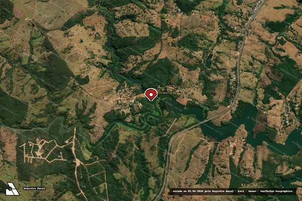 Imagem de satélite de Infração Ambiental em Alexânia - GO (marcador da localização)
