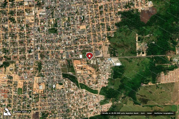 Imagem de satélite de Infração Ambiental em Ji-Paraná - RO (marcador da localização)
