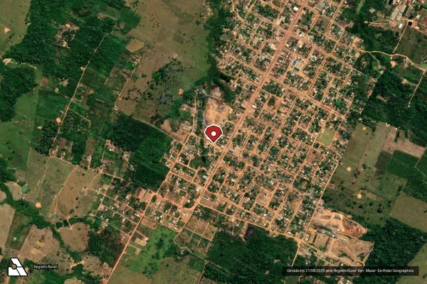 Imagem de satélite de Infração Ambiental em Porto Velho - RO (marcador da localização)
