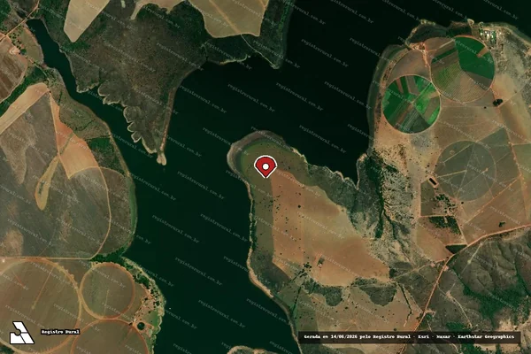 Imagem de satélite de Infração da Flora em Paracatu - MG (marcador da localização)
