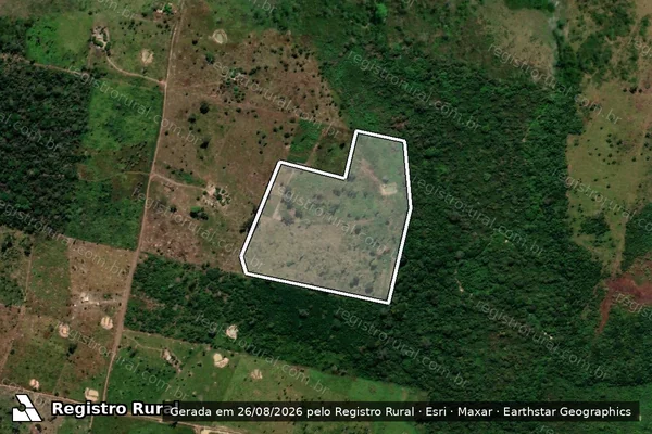 Imagem de satélite — Embargo IBAMA — Infração da Flora — Sapucaia/PA