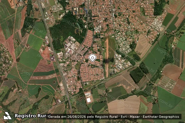 Imagem de satélite — Embargo IBAMA — Infração Ambiental — Pirassununga/SP