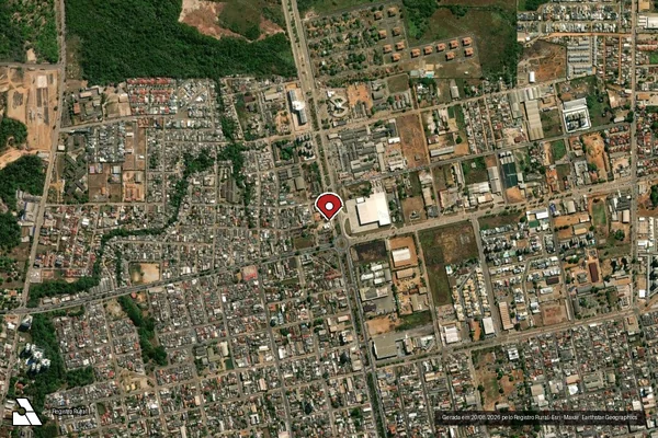 Imagem de satélite de Infração Ambiental em Nova Mamoré - RO (marcador da localização)