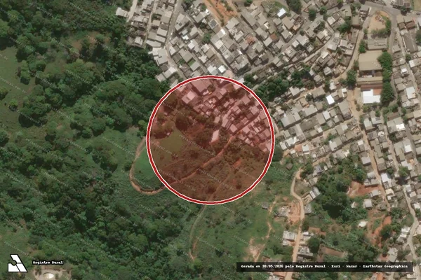 Imagem de satélite de Infração Ambiental em Cachoeiro de Itapemirim - ES