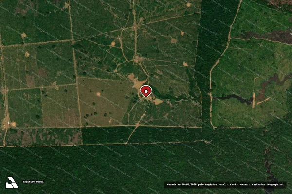 Imagem de satélite de Infração Ambiental em Porto Velho - RO (marcador da localização)