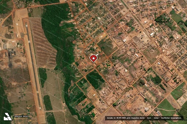 Imagem de satélite de Infração Ambiental em Aripuanã - MT (marcador da localização)