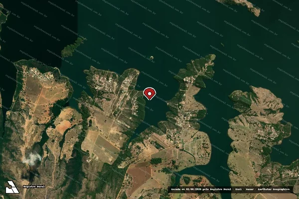 Imagem de satélite de Infração da Flora em Luziânia - GO (marcador da localização)