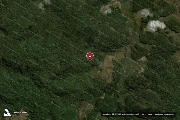 Imagem de satélite de Infração Ambiental em General Carneiro - PR (marcador da localização)