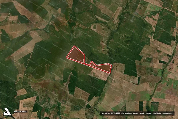 Imagem de satélite de Infração da Flora em Novo Santo Antônio - MT