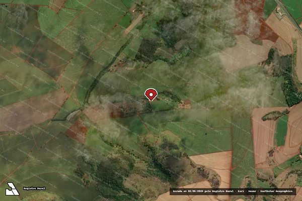 Imagem de satélite de Infração da Fauna em Cravinhos - SP (marcador da localização)
