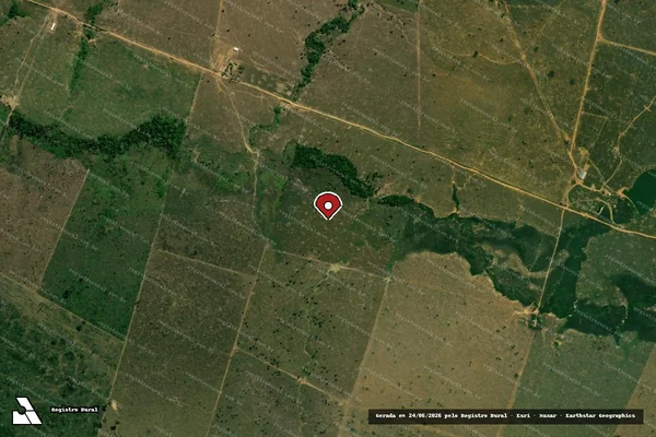Imagem de satélite de Infração Ambiental em Buritis - RO (marcador da localização)