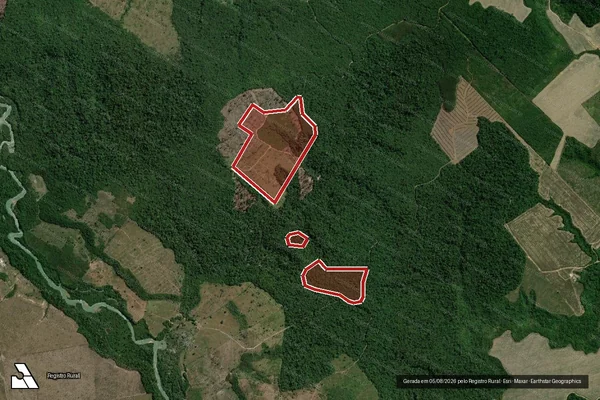 Imagem de satélite — Embargo IBAMA — Desmatamento - Rondon do Pará/PA