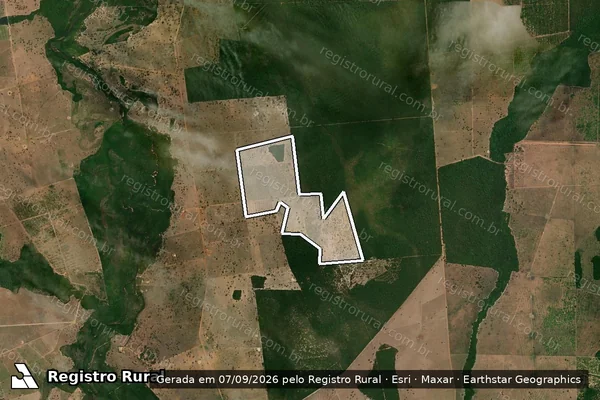 Imagem de satélite de Infração da Flora em Araguaiana - MT