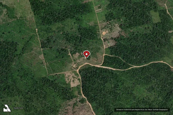 Imagem de satélite de Infração da Fauna em Altamira - PA (marcador da localização)