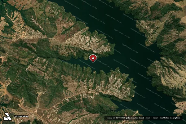 Imagem de satélite de Infração Ambiental em Brasília - DF (marcador da localização)