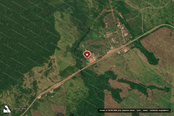 Imagem de satélite de Infração da Flora em Rurópolis - PA (marcador da localização)