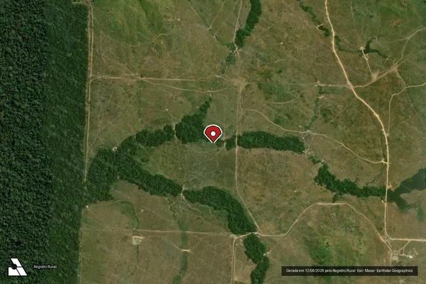 Imagem de satélite de Infração Ambiental em Campo Novo de Rondônia - RO (marcador da localização)
