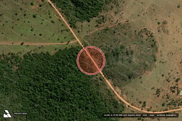 Imagem de satélite — Embargo IBAMA — Infração Ambiental - Miranda/MS