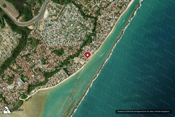 Imagem de satélite — Embargo IBAMA — Infração de Licenciamento(Não Classificada-Móvel) - Barra de São Miguel/AL