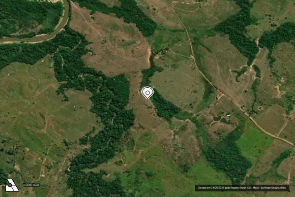 Imagem de satélite de Infração da Flora em Brasiléia - AC (marcador da localização)