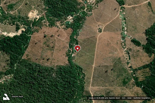Imagem de satélite de Infração referente a Qualidade Ambiental em Nova Bandeirantes - MT (marcador da localização)