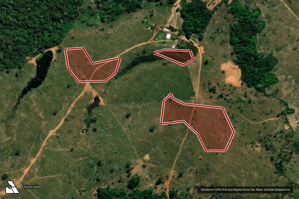 Imagem de satélite — Embargo IBAMA — Infração da Flora - Acrelândia/AC