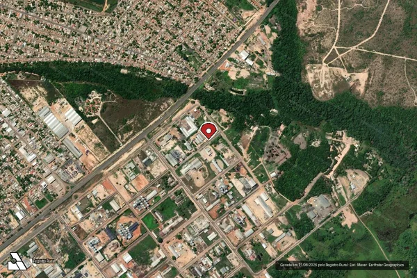 Imagem de satélite de Infração Ambiental em Boa Vista - RR (marcador da localização)