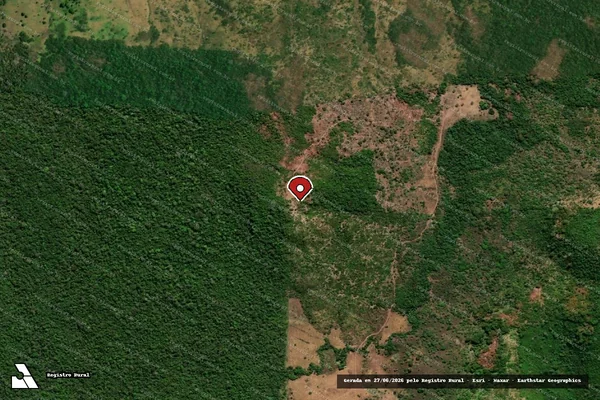 Imagem de satélite de Infração Ambiental em Confresa - MT (marcador da localização)