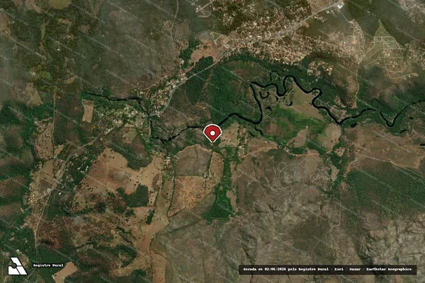 Imagem de satélite de Infração Ambiental em Jaboticatubas - MG (marcador da localização)