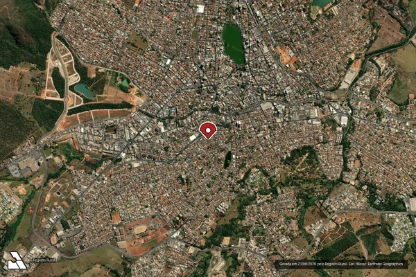 Imagem de satélite de Infração da Flora em Divinópolis - MG (marcador da localização)