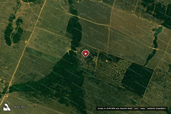 Imagem de satélite de Infração Ambiental em Buritis - RO (marcador da localização)