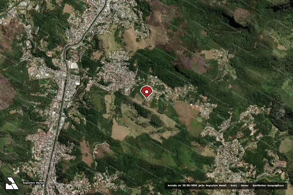 Imagem de satélite de Infração Ambiental em Nova Friburgo - RJ (marcador da localização)