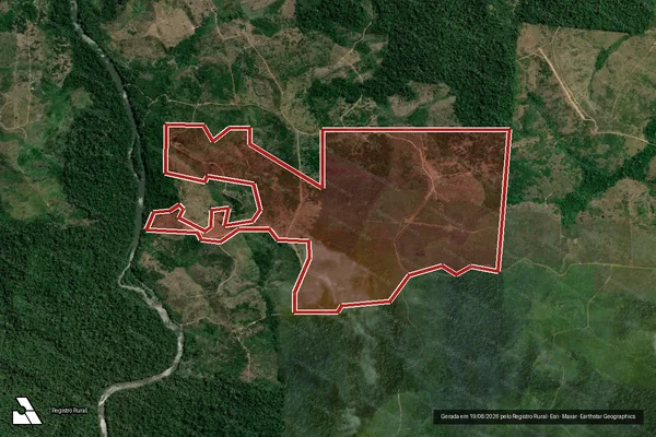 Imagem de satélite de Infração da Flora em Pacajá - PA