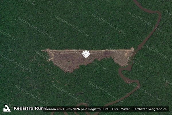 Imagem de satélite — Embargo IBAMA — Infração Ambiental - Lábrea/AM