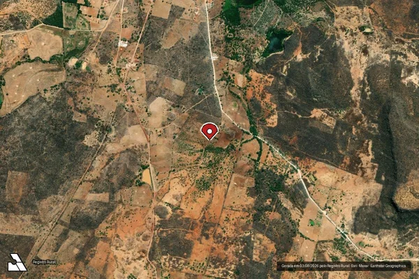 Imagem de satélite de Infração Ambiental em Araripina - PE (marcador da localização)