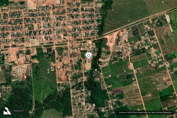 Imagem de satélite de Infração da Flora em Porto Velho - RO (marcador da localização)