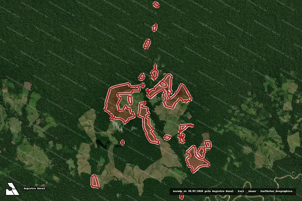 Imagem de satélite de Infração da Flora em Mâncio Lima - AC