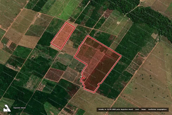 Imagem de satélite — Embargo IBAMA — Infração da Flora — União Do Sul/MT
