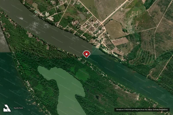 Imagem de satélite de Infração Ambiental em São Félix do Xingu - PA (marcador da localização)