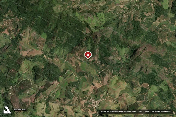 Imagem de satélite de Infração Ambiental em Apiacá - ES (marcador da localização)