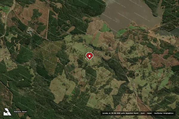 Imagem de satélite de Infração da Flora em Santa Cecília - SC (marcador da localização)