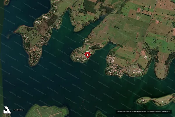 Imagem de satélite de Infração da Flora em Santa Fé do Sul - SP (marcador da localização)