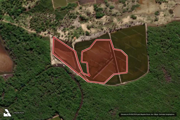 Imagem de satélite — Embargo IBAMA — Infração Ambiental - Pacatuba/SE