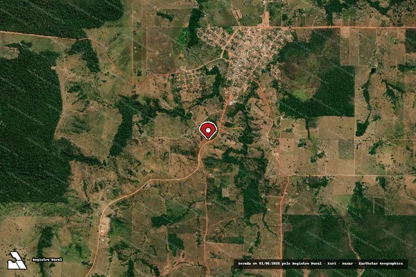 Imagem de satélite de Infração Ambiental em Parecis - RO (marcador da localização)