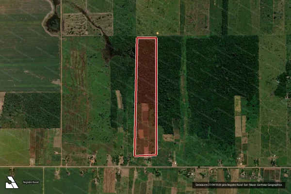 Imagem de satélite de Infração da Flora em Cujubim - RO